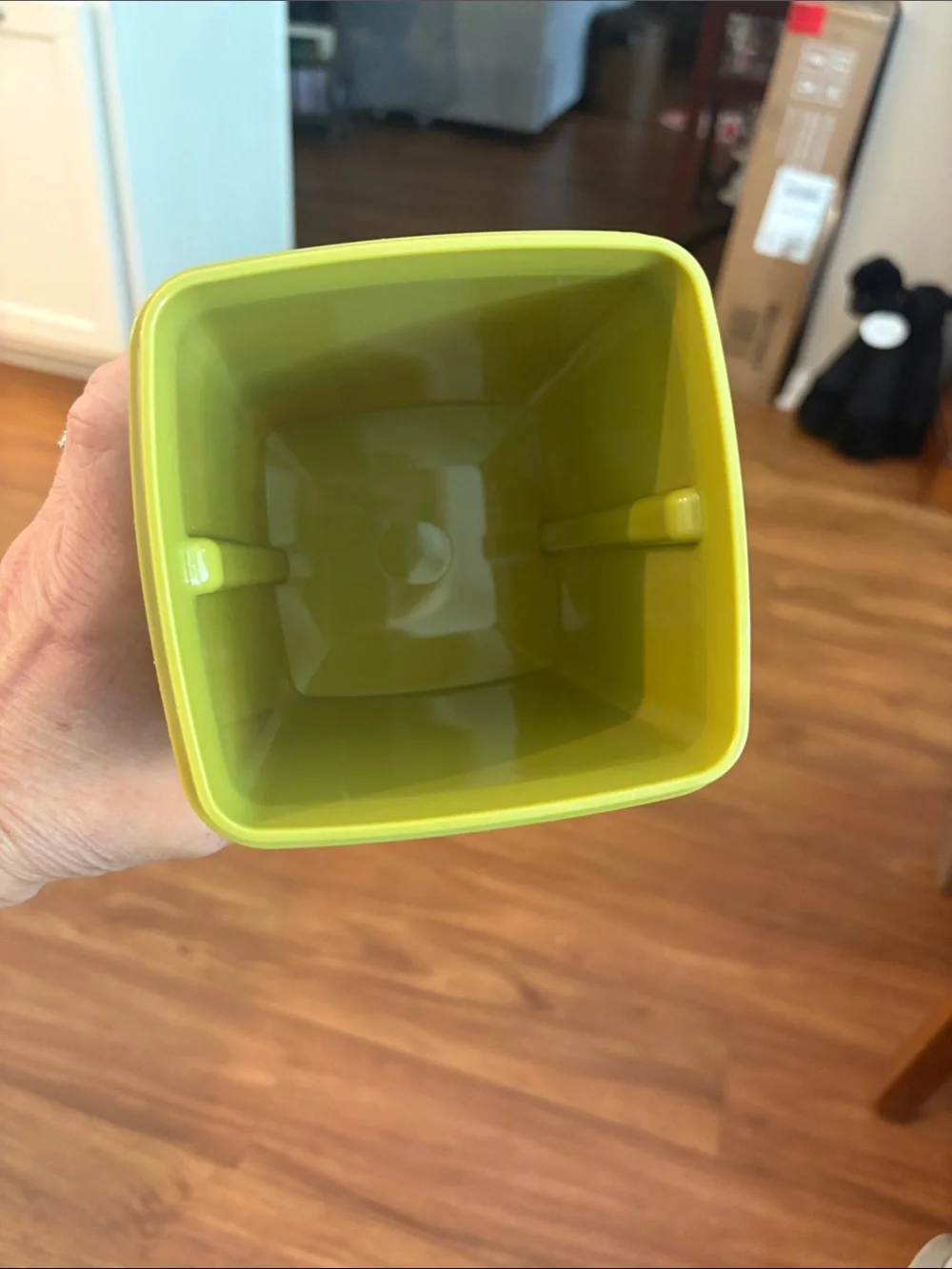 Tupperware olive green pickle container